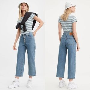 Levi's Mile High Waisted Wide Leg Cropped Jeans